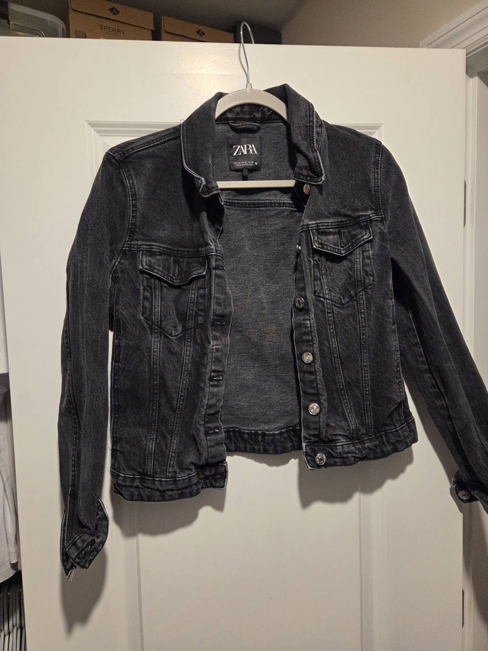 ZARA Washed Black Denim Jacket